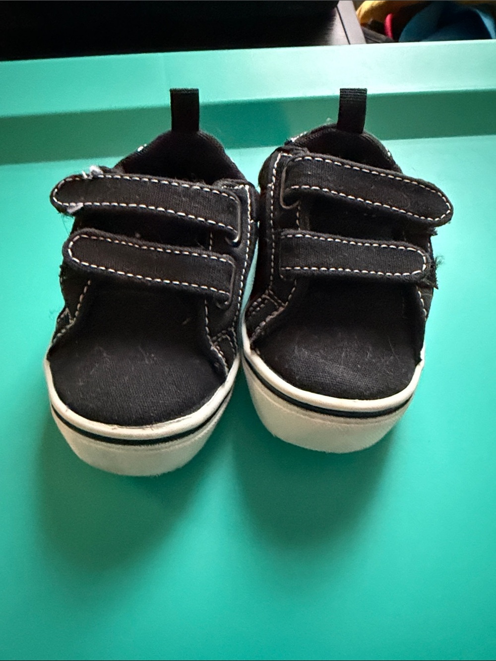 wonder nation Black Canvas Velcro Kids Shoes